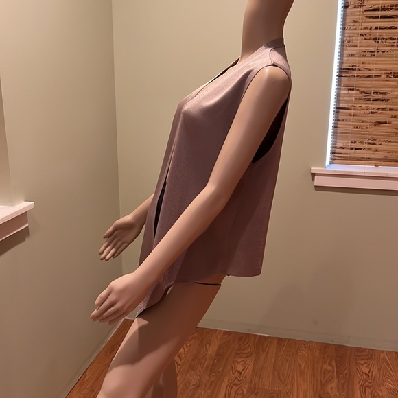 Adrienne Vitadinni Taupe Rayon Open Vest Size S - Picture 5 of 7